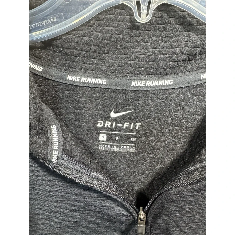 Women's Nike Running 1/4 Zip Pullover -‎ Small - Black Warm Stretch